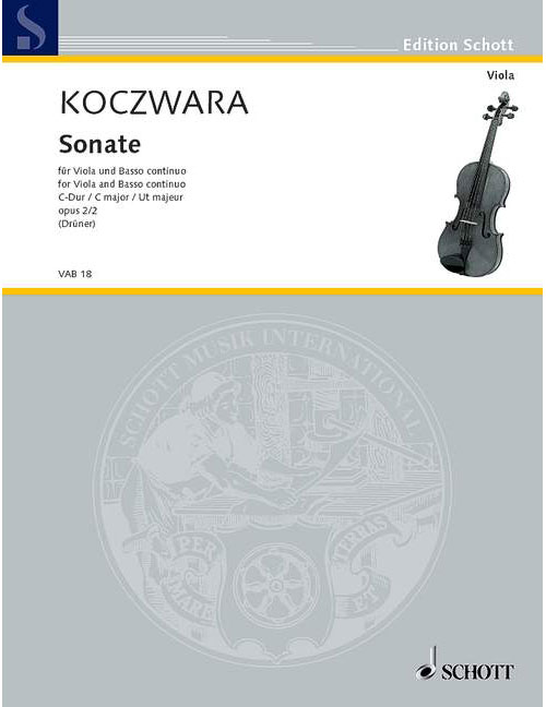 SCHOTT KOCZWARA FRANZ - SONATA C MAJOR OP. 2/2 - VIOLA AND BASSO CONTINUO