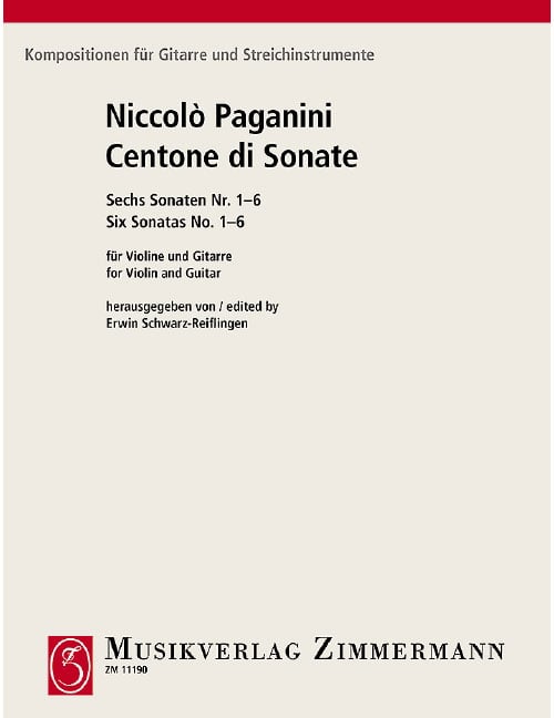 ZIMMERMANN PAGANINI - SIX SONATAS NO. 1-6 - VIOLON ET GUITARE