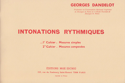 EDITION MAX ESCHIG DANDELOT GEORGES - INTONATIONS RYTHMIQUES VOL.1