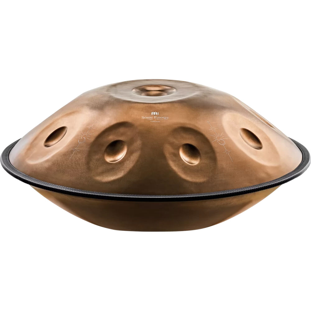SONIC ENERGY Sensory Handpan, Stainless Steel, Bb2 Amara, 9 Notes, 432 Hz, Vintage copper, Engraved design