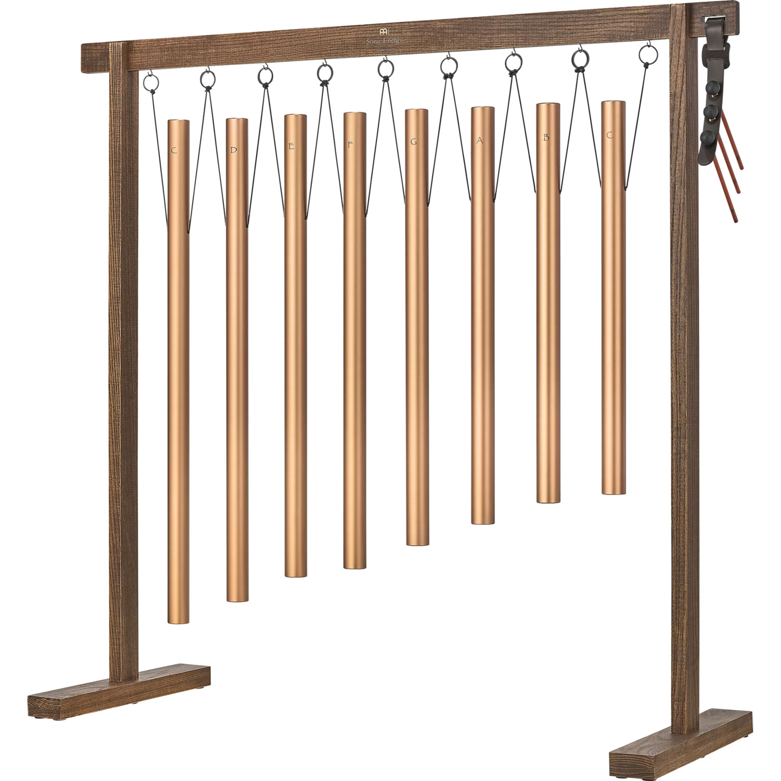 SONIC ENERGY 8-piece Sound Bath Tube Chime Set, 440 Hz, Bronze