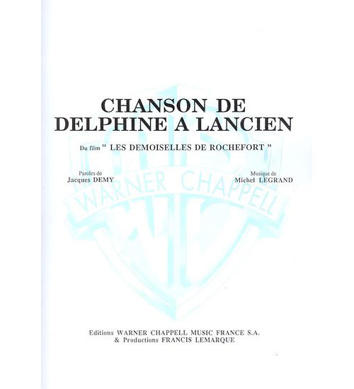 CARISCH LEGRAND MICHEL - CHANSON DE DELPHINE A LANCIEN - PIANO, CHANT 