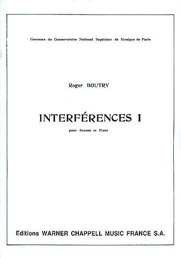 CARISCH BOUTRY - INTERFERENCES VOL. 1 - BASSON, PIANO