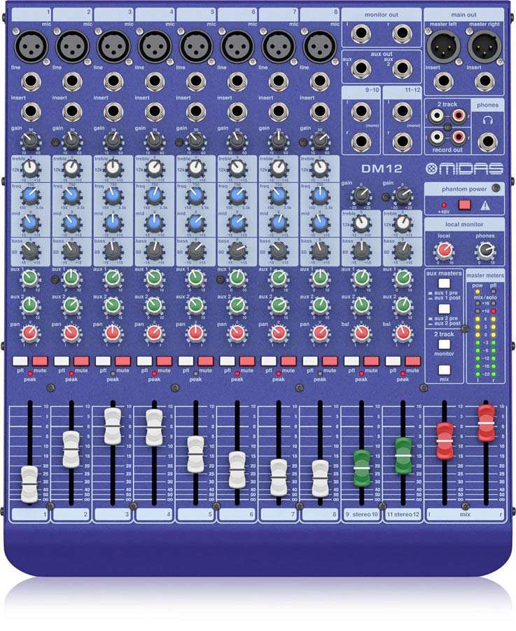 MIDAS DM12 - Console De Mixage Analogique 12 Canaux