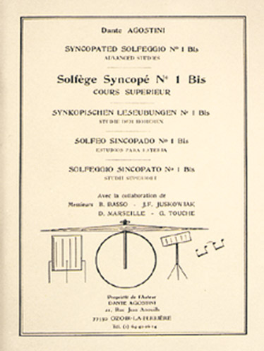 EDITIONS AGOSTINI AGOSTINI - SOLFEGE SYNCOPE VOL. 1 BIS