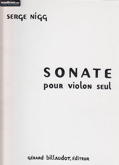 BILLAUDOT NIGG SERGE - SONATE - VIOLON