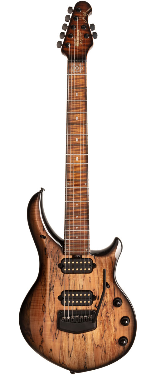 Music Man Majesty 7 Spice Melange Spalted Top Black Limba Back Limited To 60
