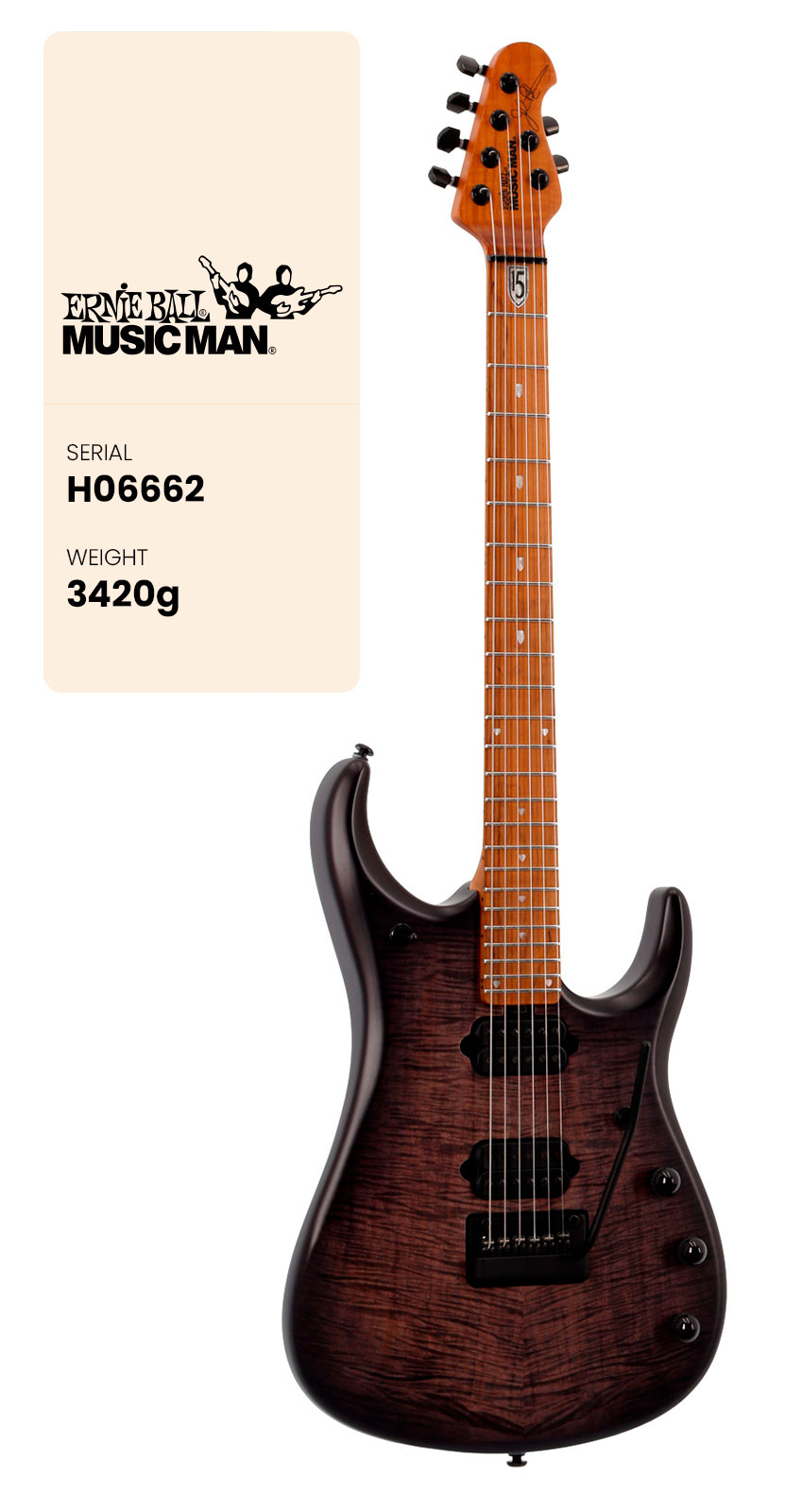MUSIC MAN Jp15 Trans Black Flame #H06662