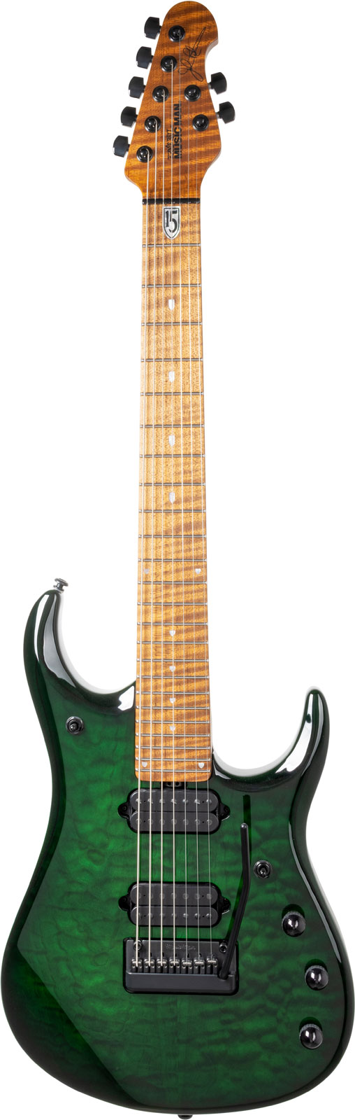 MUSIC MAN JP15 7 String - Green Tiger Eye Quilt