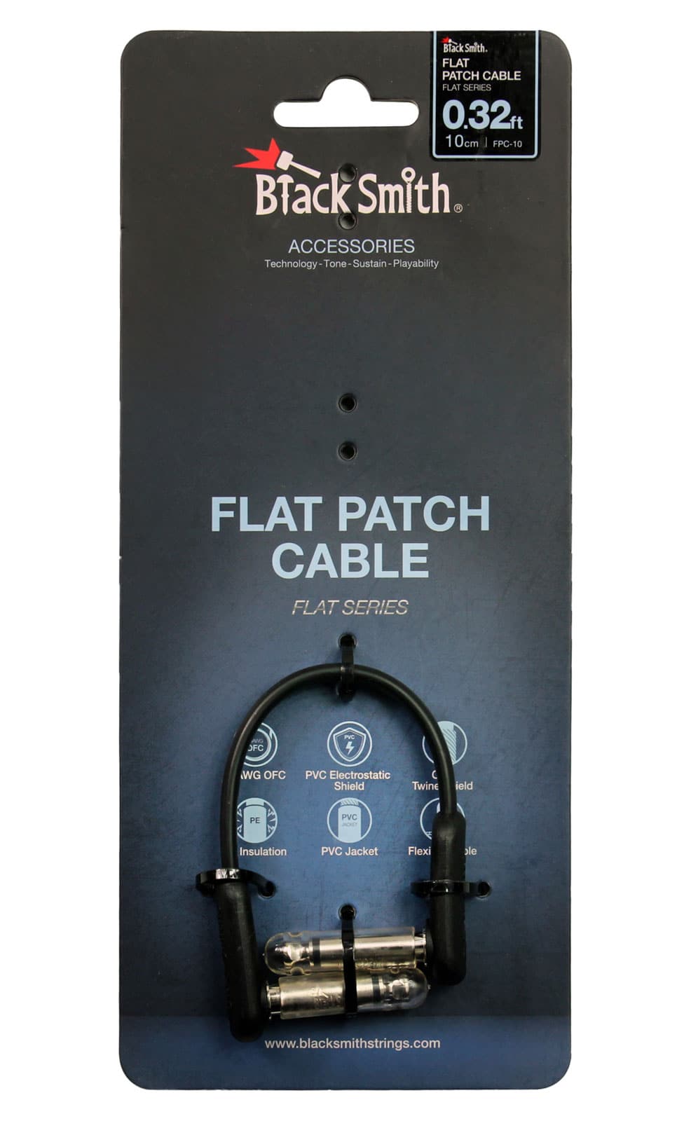 BLACK SMITH STRINGS CABLE PATCH 0.10M JACKS COUDE