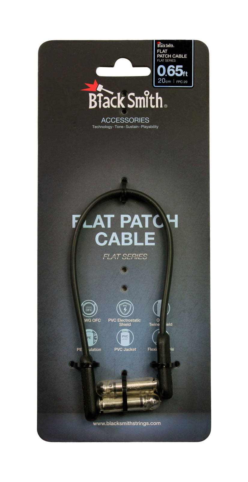BLACK SMITH STRINGS CABLE PATCH 0.20M JACKS COUDE