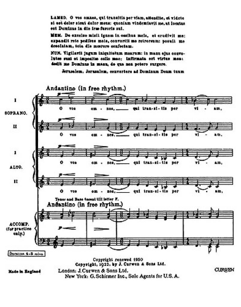 HAL LEONARD Vaughan Williams Ralph - O Vos Omnes