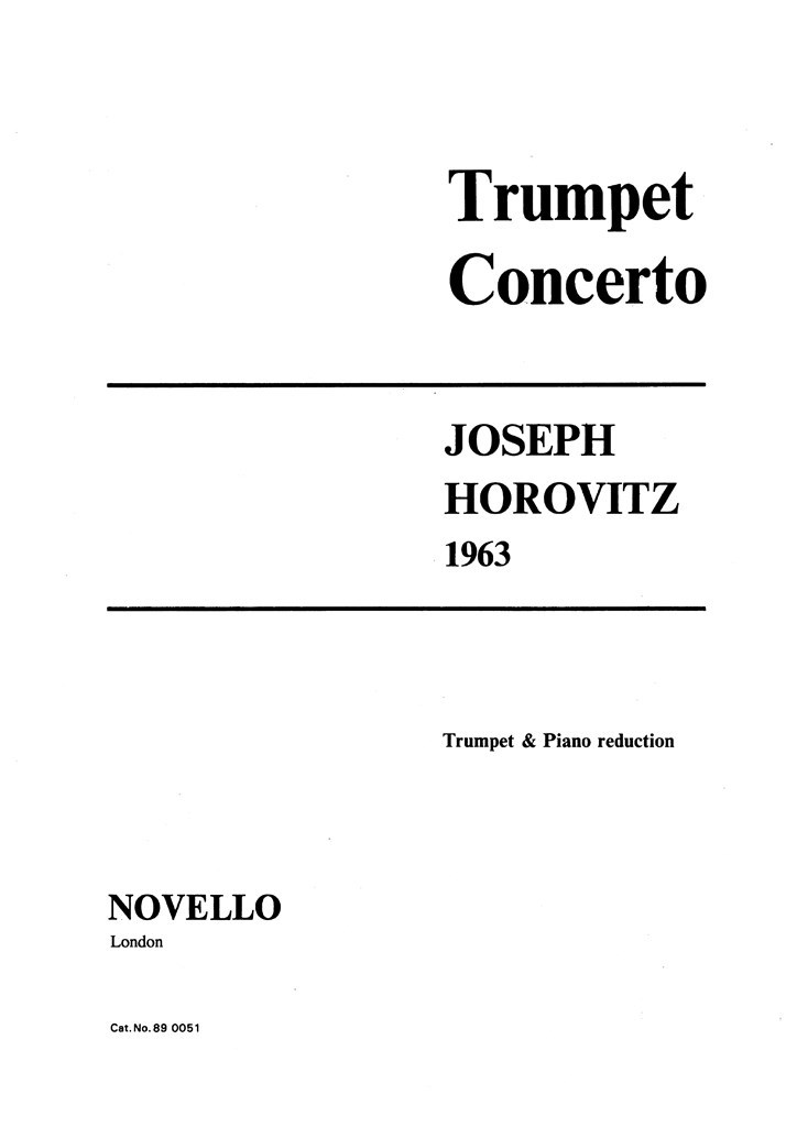 NOVELLO HOROVITZ JOSEPH - TRUMPET CONCERTO - TROMPETTE & PIANO