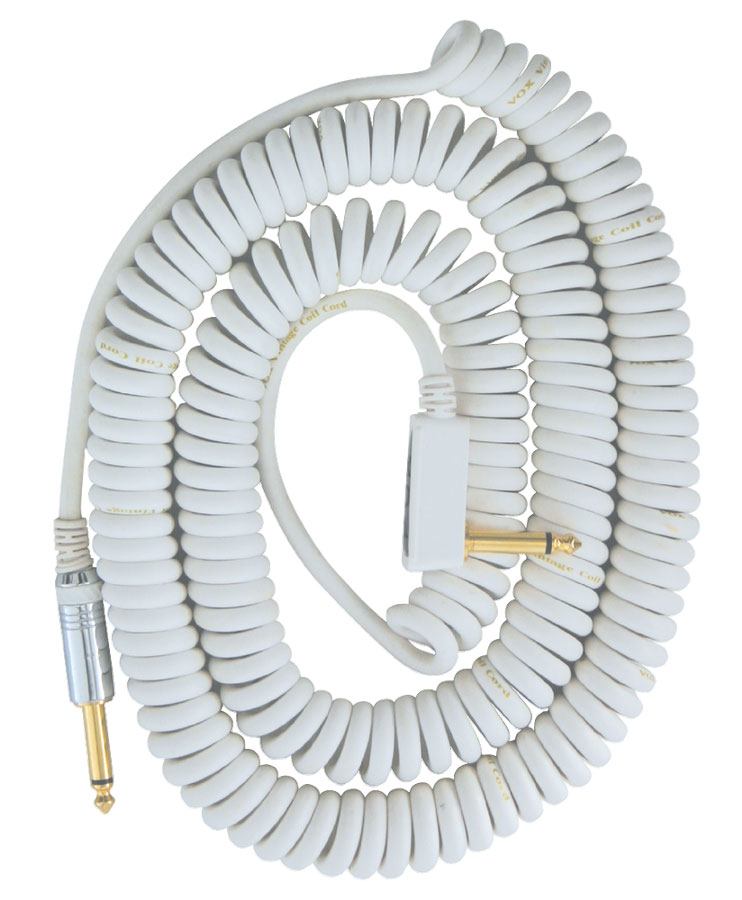 VOX VCC90 COILED JACK CABLE 9M WHITE