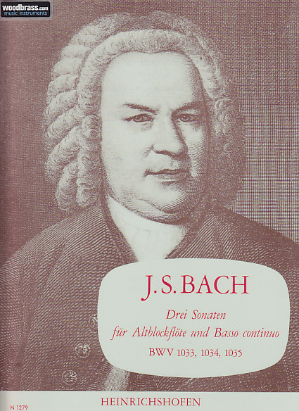 HEINRICHSHOFEN BACH J. S. - DREI SONATEN - FLUTE A BEC ALTO ET BC 