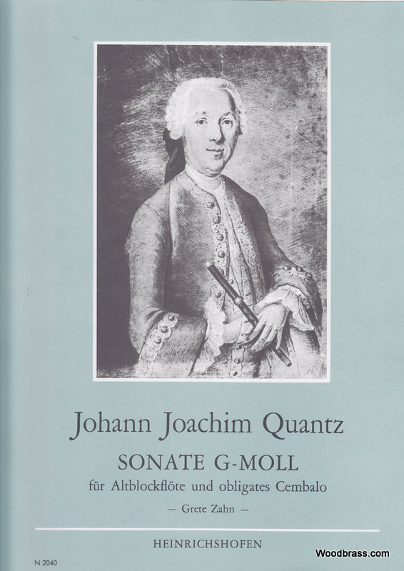 HEINRICHSHOFEN QUANTZ J.J. - SONATA G-MOLL - FLB ALTO ET CLAVECIN OBLIGE