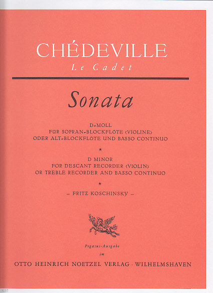 HEINRICHSHOFEN Chedeville Le Cadet - Sonata D-moll - FLB Soprano Ou Alto et BC