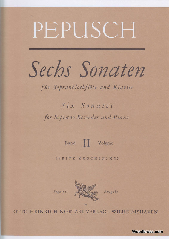 HEINRICHSHOFEN Pepusch J. CH. - Sechs Sonaten Vol 2 - FLB Soprano et BC