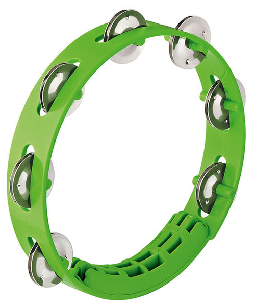 NINO COMPACT ABS TAMBOURINE - GRASS-GREEN - 8? - 1 ROW VERSION