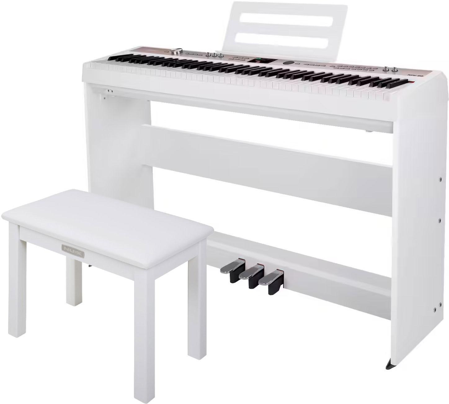NUX NPK-20 + STAND WITH TRIPLE PEDALS WHITE