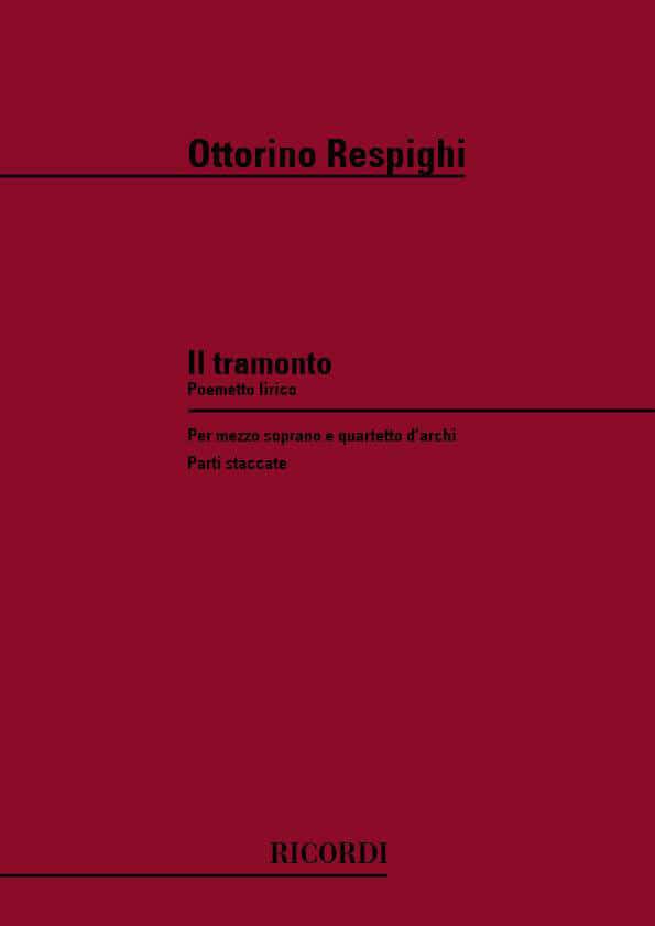 RICORDI RESPIGHI O. - TRAMONTO - QUATUOR A CORDES