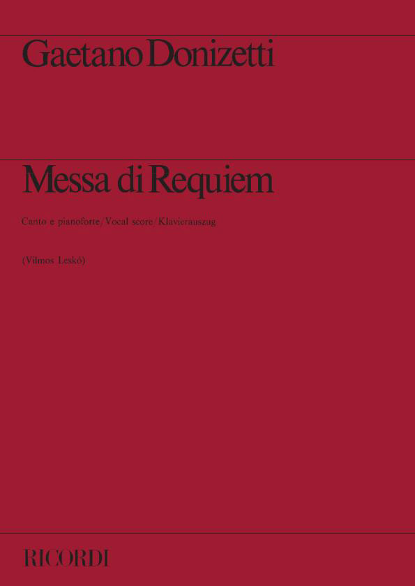 RICORDI DONIZETTI G. - MESSA DI REQUIEM - CHANT ET PIANO