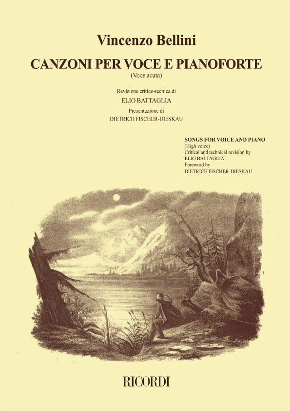 RICORDI BELLINI V. - CANZONI VOL. 1 - VOCE ACUTA - CHANT ET PIANO