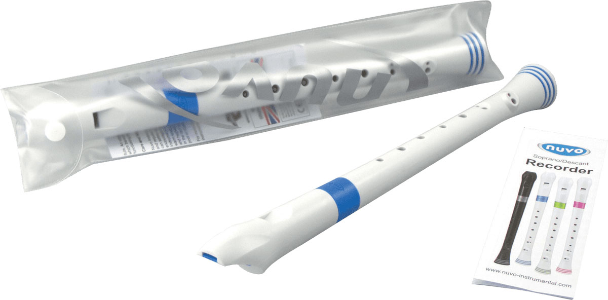 NUVO SOPRANO RECORDER WHITE AND BLUE