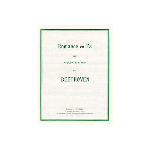 COMBRE BEETHOVEN LUDWIG VAN - ROMANCE EN FA OP.50 - VIOLON ET PIANO