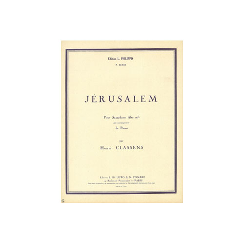 COMBRE CLASSENS HENRI - JERUSALEM - SAXOPHONE ET PIANO