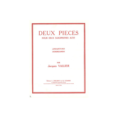 COMBRE VALLIER JACQUES - PIECES (2) : ANDANTINO - SCHERZANDO - 2 SAXOPHONES ALTOS