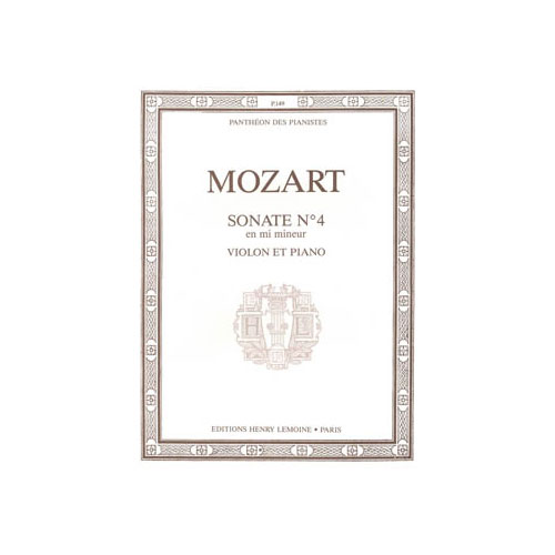 LEMOINE MOZART WOLFGANG AMADEUS - SONATE N.4 EN MI MIN. - VIOLON ET PIANO