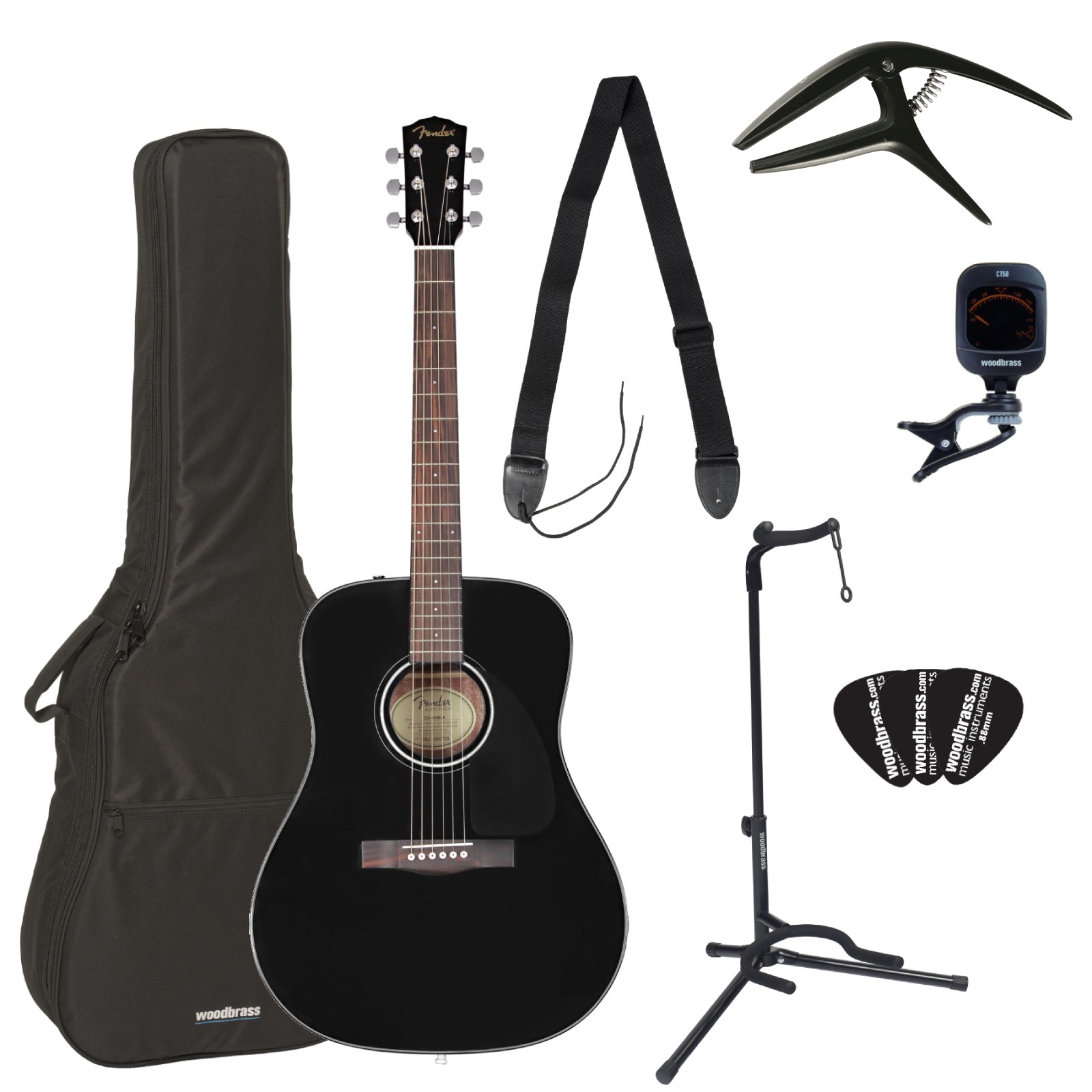 FENDER Complete Pack Cd-60 Dreadnought V3 Ds Wlnt Black