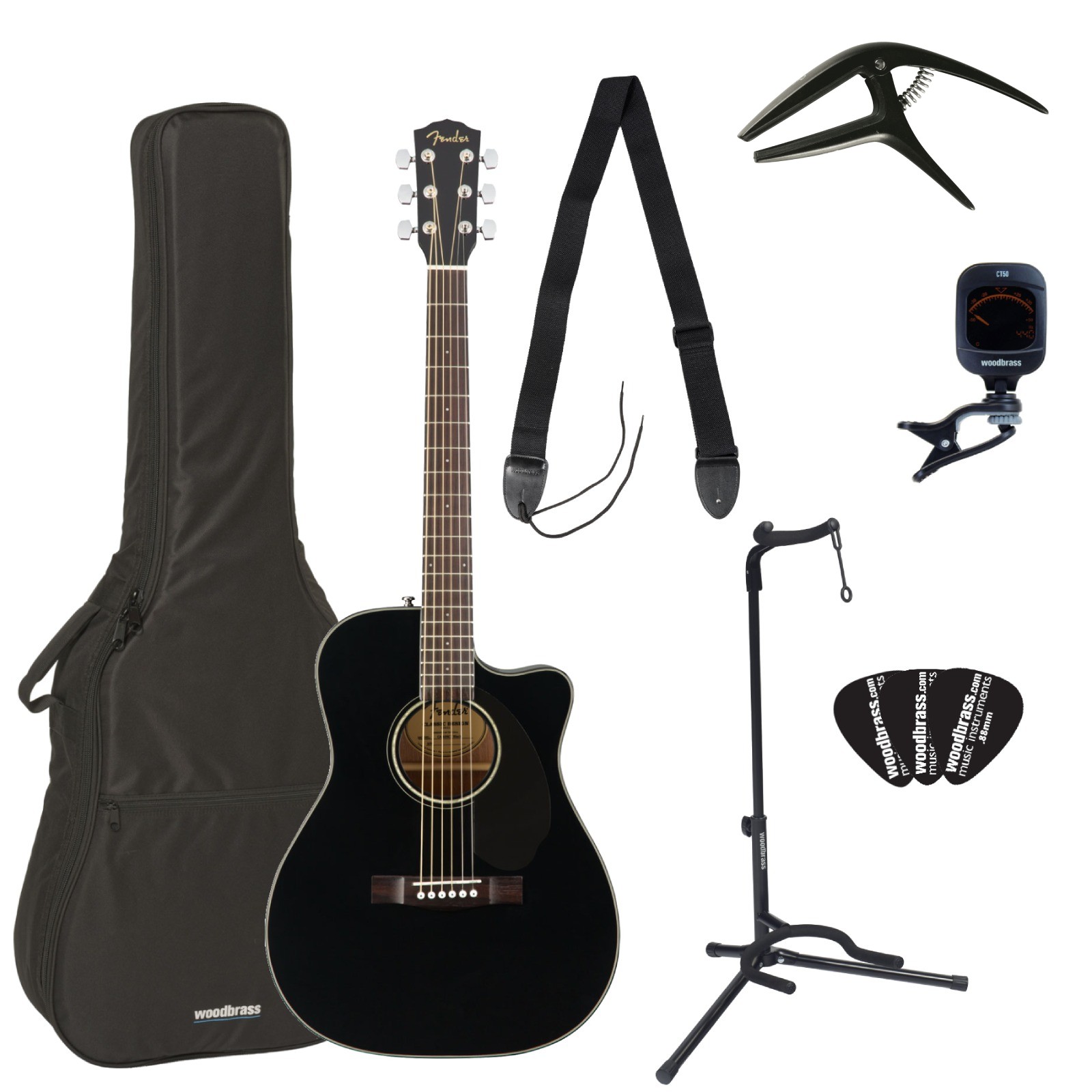 FENDER Complete Pack Cc-60Sce Concert Wlnt Black