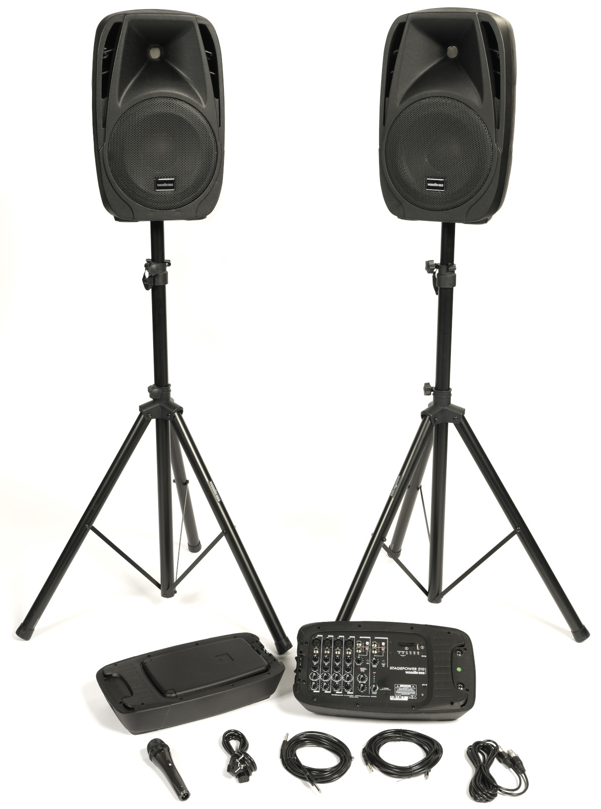 WOODBRASS Pack Stage Power 210 + Pieds D'enceintes