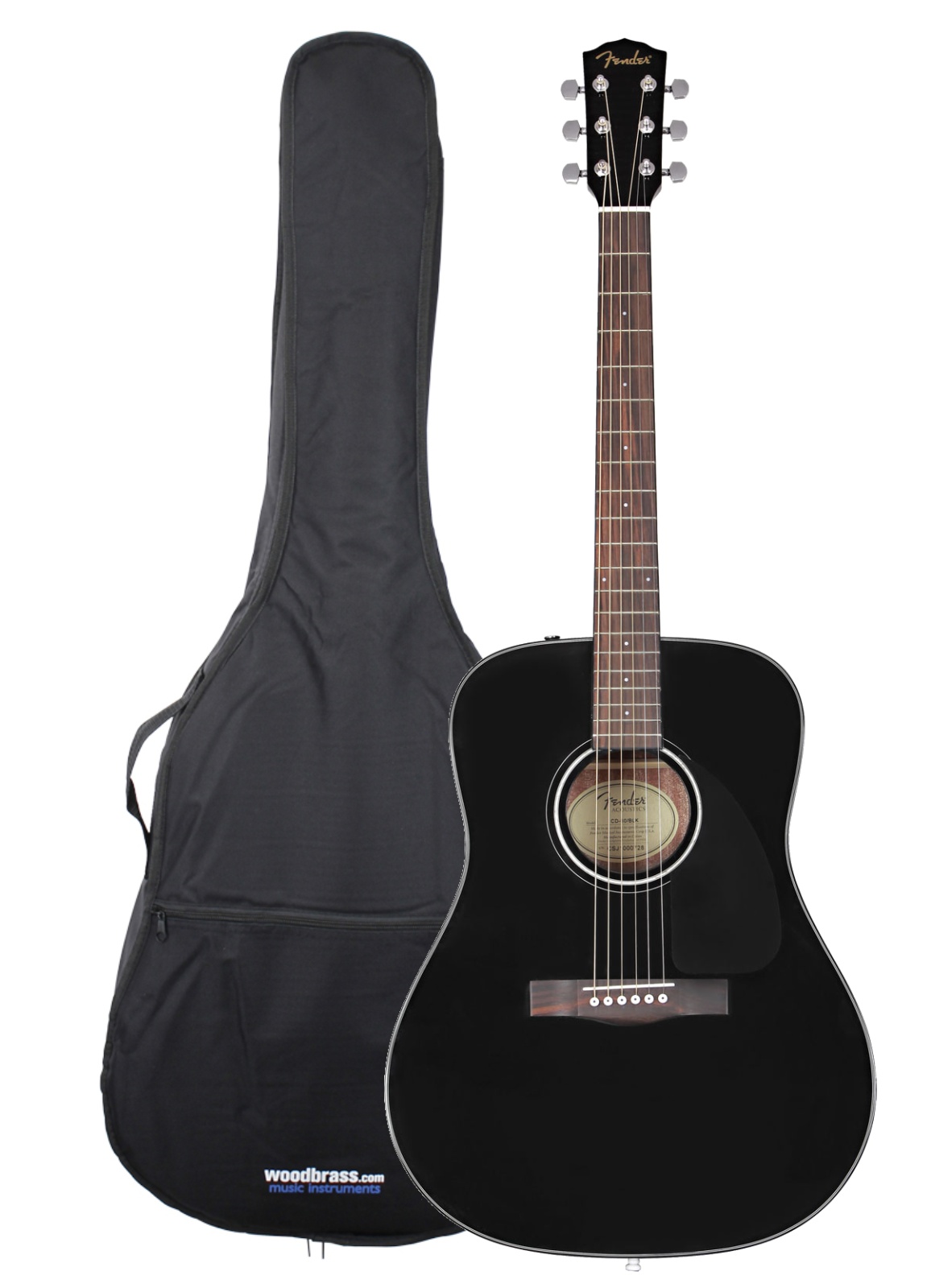 FENDER Pack CD-60 Dreadnought V3 DS WLNT Black + Housse