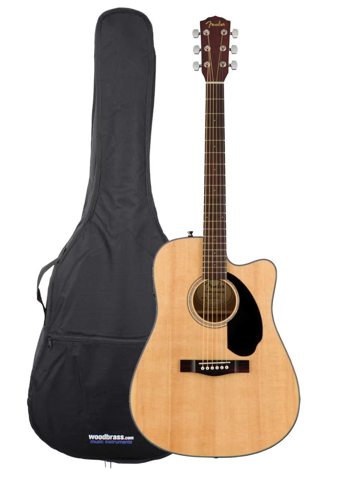 FENDER Pack CD-60sce Dreadnought WLNT Natural + Housse