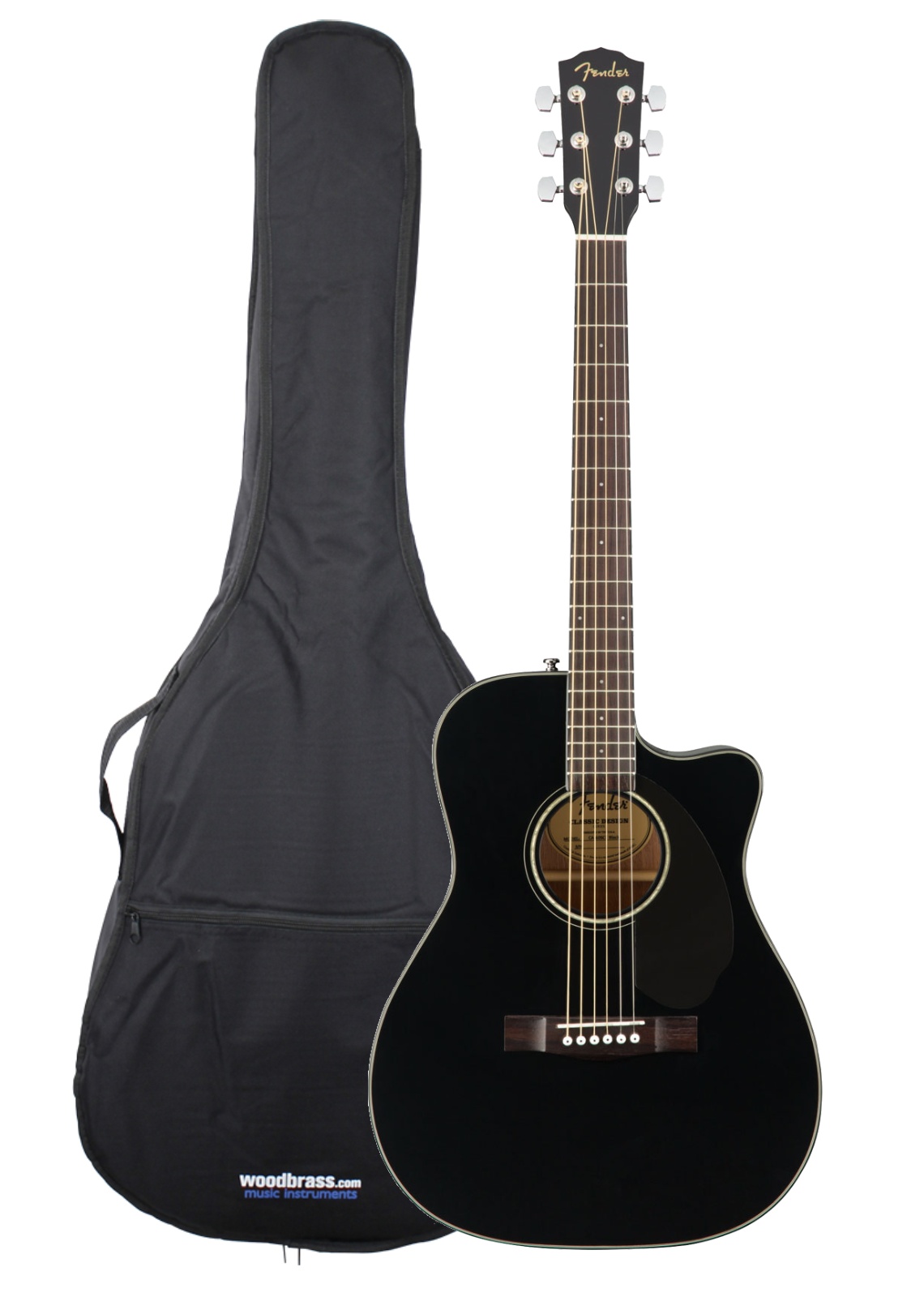 FENDER Pack Cc-60Sce Concert Wlnt Black + Gigbag