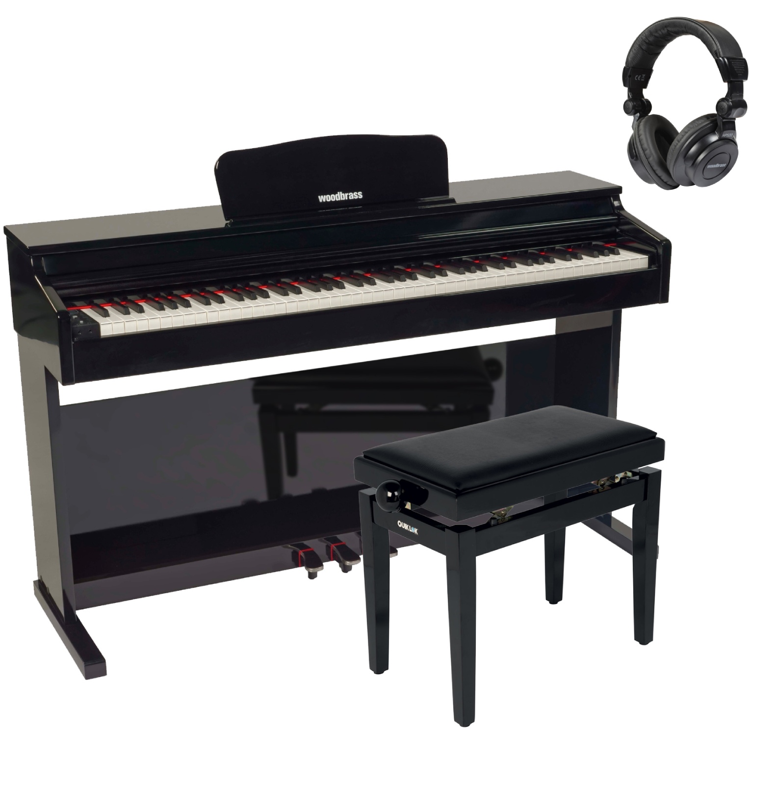 WOODBRASS DP2 Schwarz Hochglanz + Sitzbank 