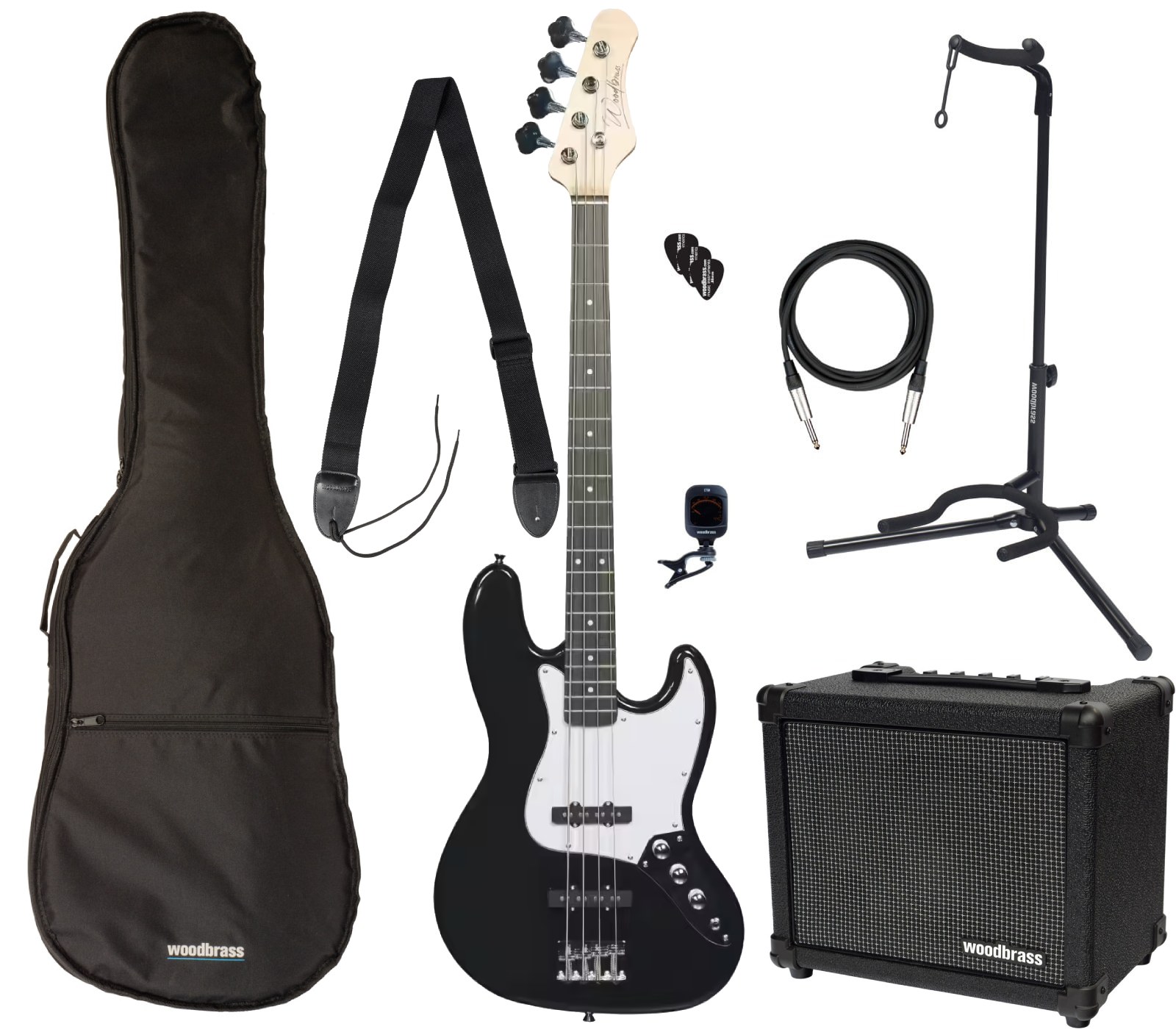 WOODBRASS Pack JB100 Noire + Ampli BA820 + Accessoires