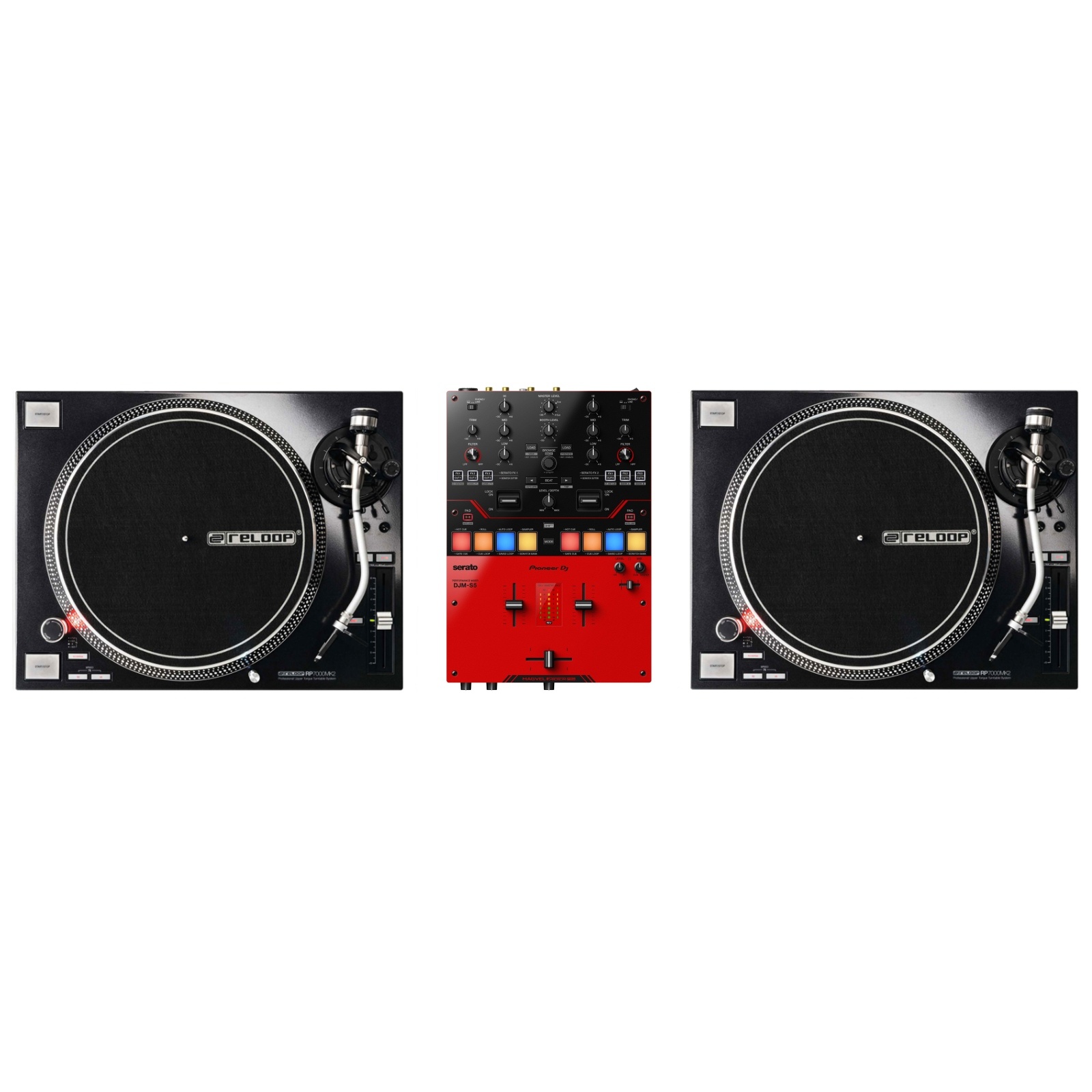 RELOOP PACK REGIE DJ VINYLE : RP 7000 MK2 BLACK + DJM-S5