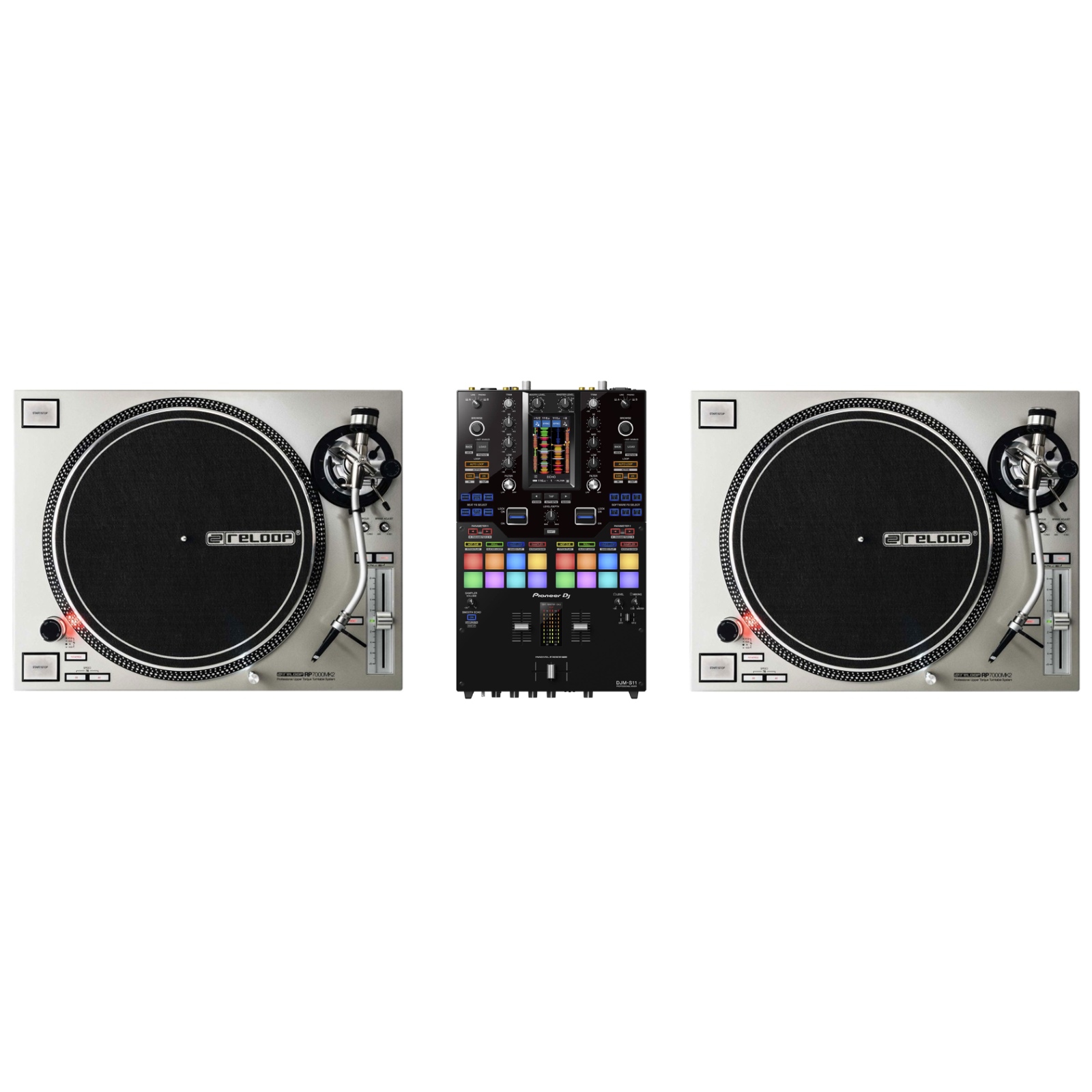 RELOOP PACK REGIE DJ VINYLE : RP 7000 MK2 SILVER + DJM-S11