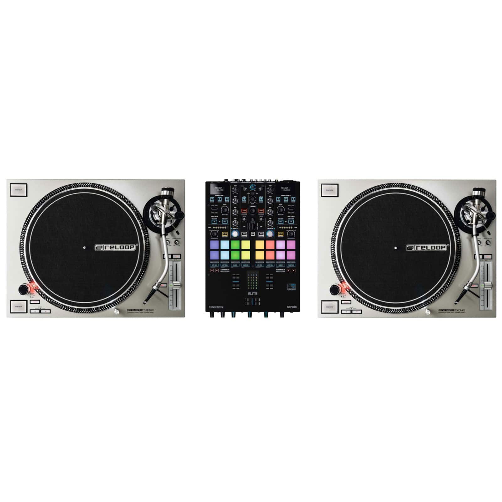 RELOOP PACK REGIE DJ VINYLE : RP 7000 MK2 SILVER + ELITE