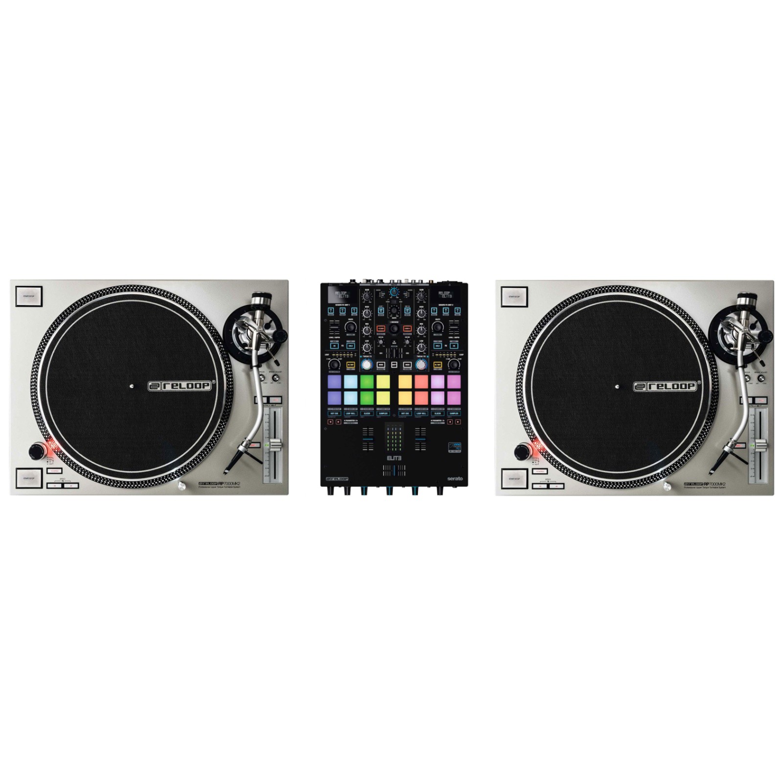 RELOOP Pack Regie DJ Vinyle : RP 7000 MK2 Silver + Elite
