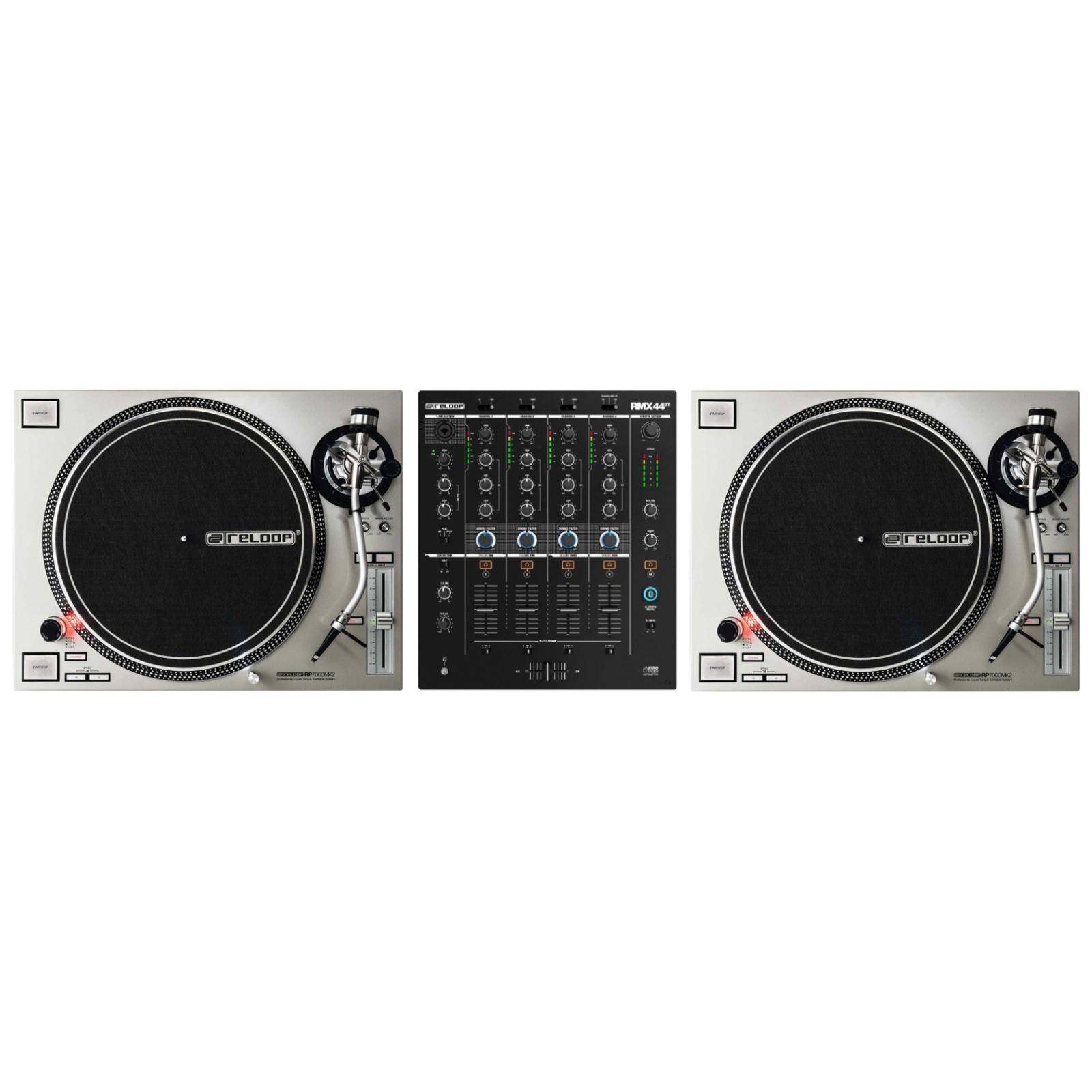 RELOOP DJ VINYL DJ PACK: RP 7000 MK2 SILVER + RMX 44BT
