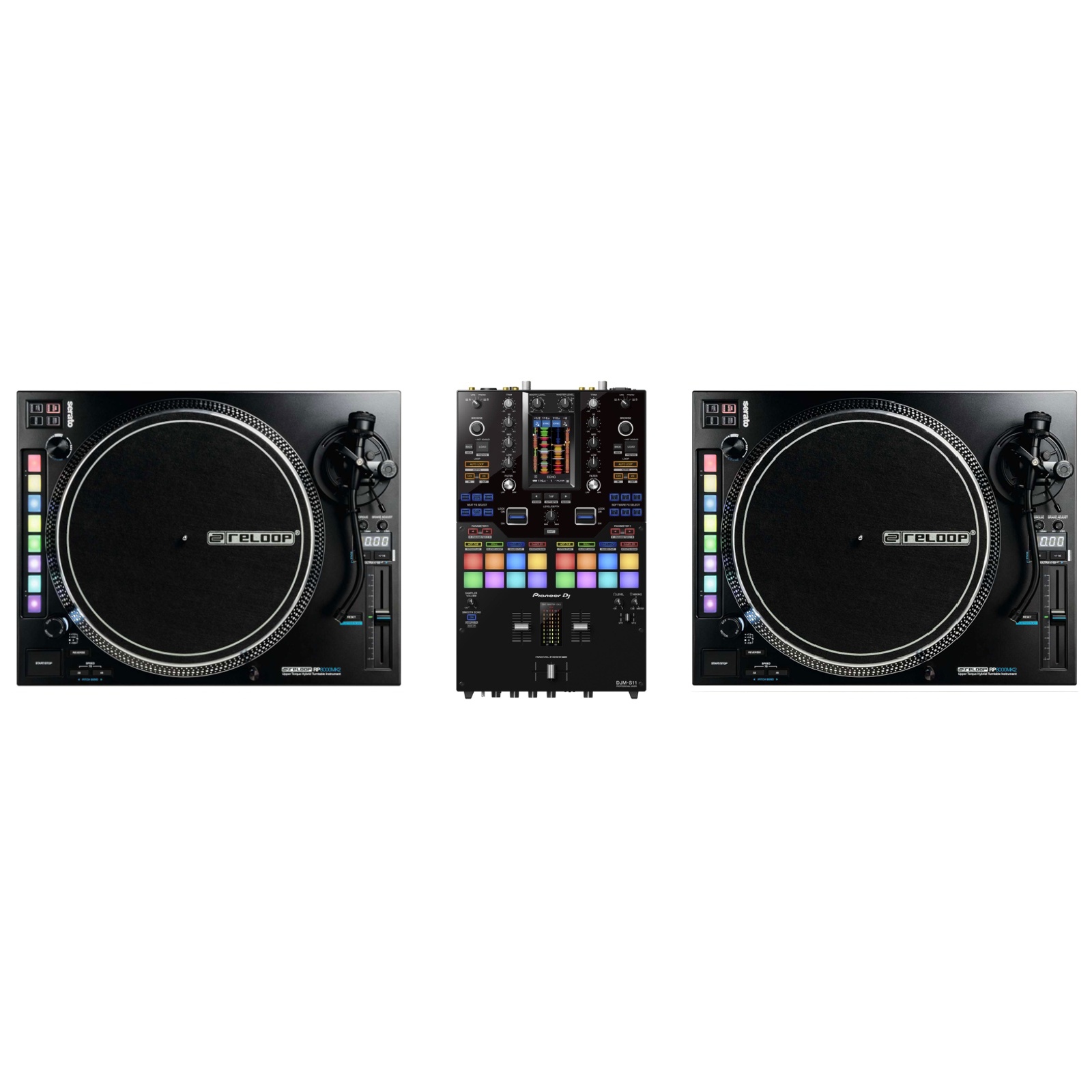 RELOOP Pack Regie DJ Vinyle : RP 8000 MK2 Silver + DJM S-11