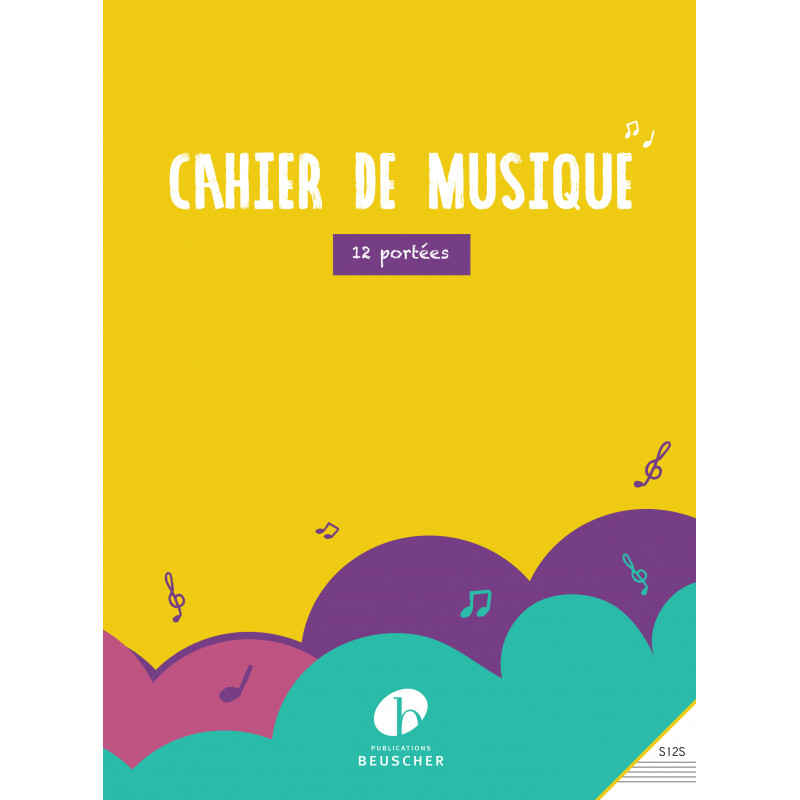 PAUL BEUSCHER PUBLICATIONS CAHIER DE MUSIQUE 12 PORTEES - RELIURE SPIRALE