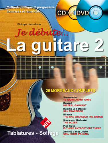 HIT DIFFUSION HEUVELINNE P. - JE DEBUTE LA GUITARE VOL.2 + CD + DVD