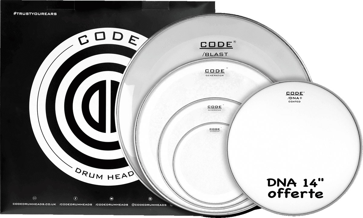 CODE DRUM HEAD Full Pack GENERATOR Clear 10/12/16/22 + 14