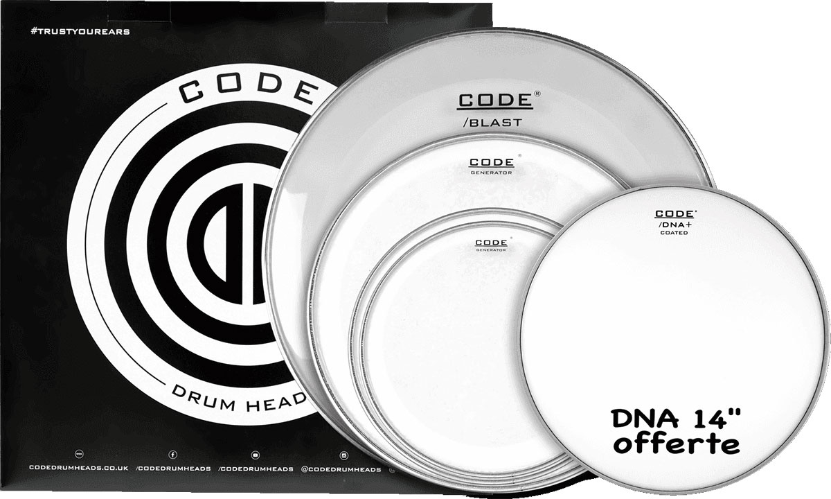 CODE DRUM HEAD TOM FULL PACK GENERATOR CLEAR STANDARD 12/13/16/22 + 14